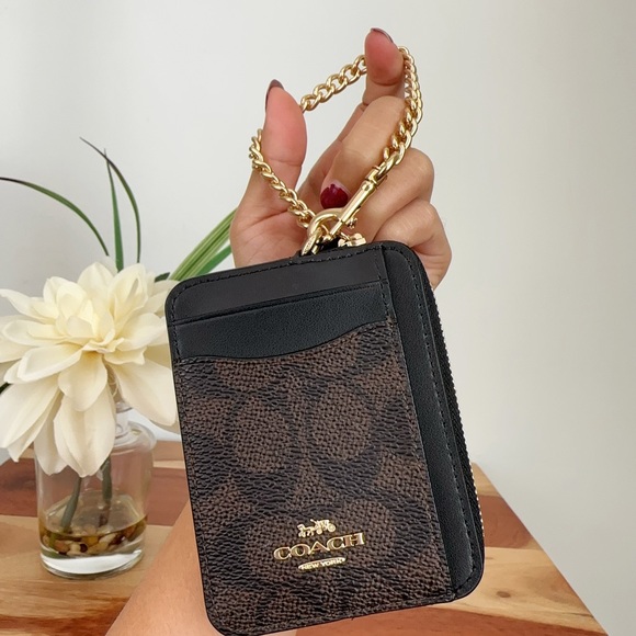 NWT Coach Zip Card Case In Signature Canvas - Picture 3 of 6